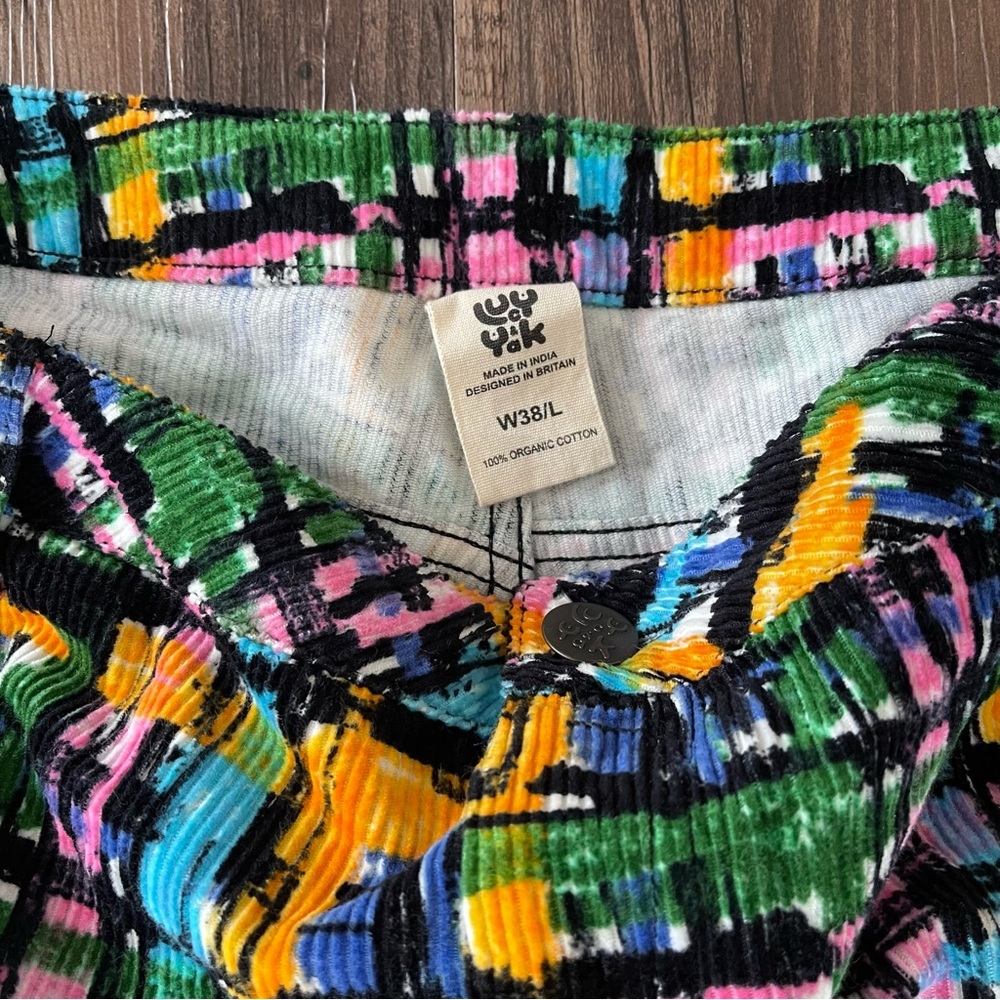 Lucy & Yak Multi-Color Abstract Plaid Straight Leg Pants - Picture 4 of 7